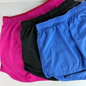 Nike Set of 3 Running Athletic Shorts - Black, Blue & Pink